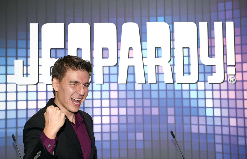 LAS VEGAS, NEVADA - OCTOBER 15: Professional sports gambler and former "Jeopardy!" champion James Holzhauer poses at the IGT booth during the trade show debut of two "Jeopardy!"-themed IGT slot machines during the Global Gaming Expo (G2E) at the Sands Expo and Convention Center on October 15, 2019 in Las Vegas, Nevada. (Photo by David Becker/Getty Images)