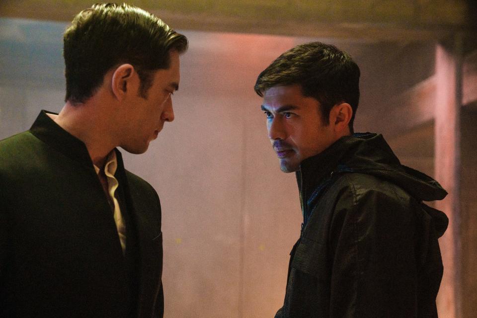 A betrayal tears apart the friendship of Tommy (Andrew Koji, left) and Snake Eyes (Henry Golding) in "Snake Eyes."