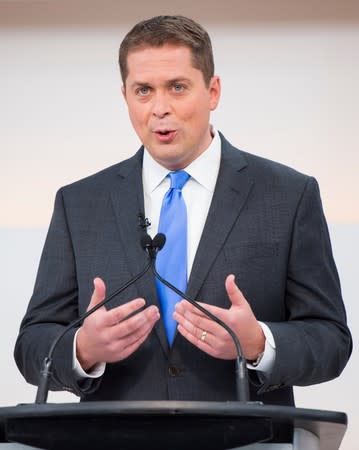 Conservative leader Andrew Scheer speaks during a debate hosted by Macleans/Citytv in Toronto