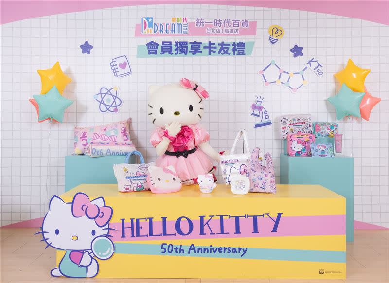 台北統一時代美人節4／2開跑！HELLO KITTY 50週年卡友禮，粉絲必收！（圖／統一時代提供）