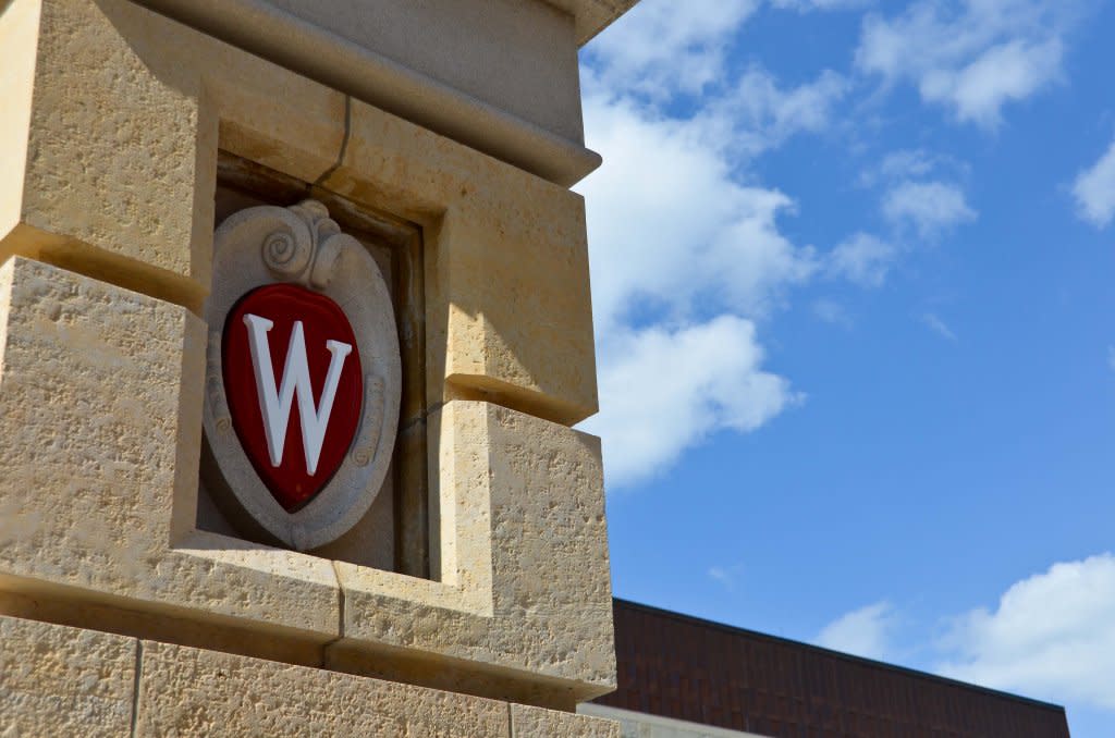 University of Wisconsin symbol on building