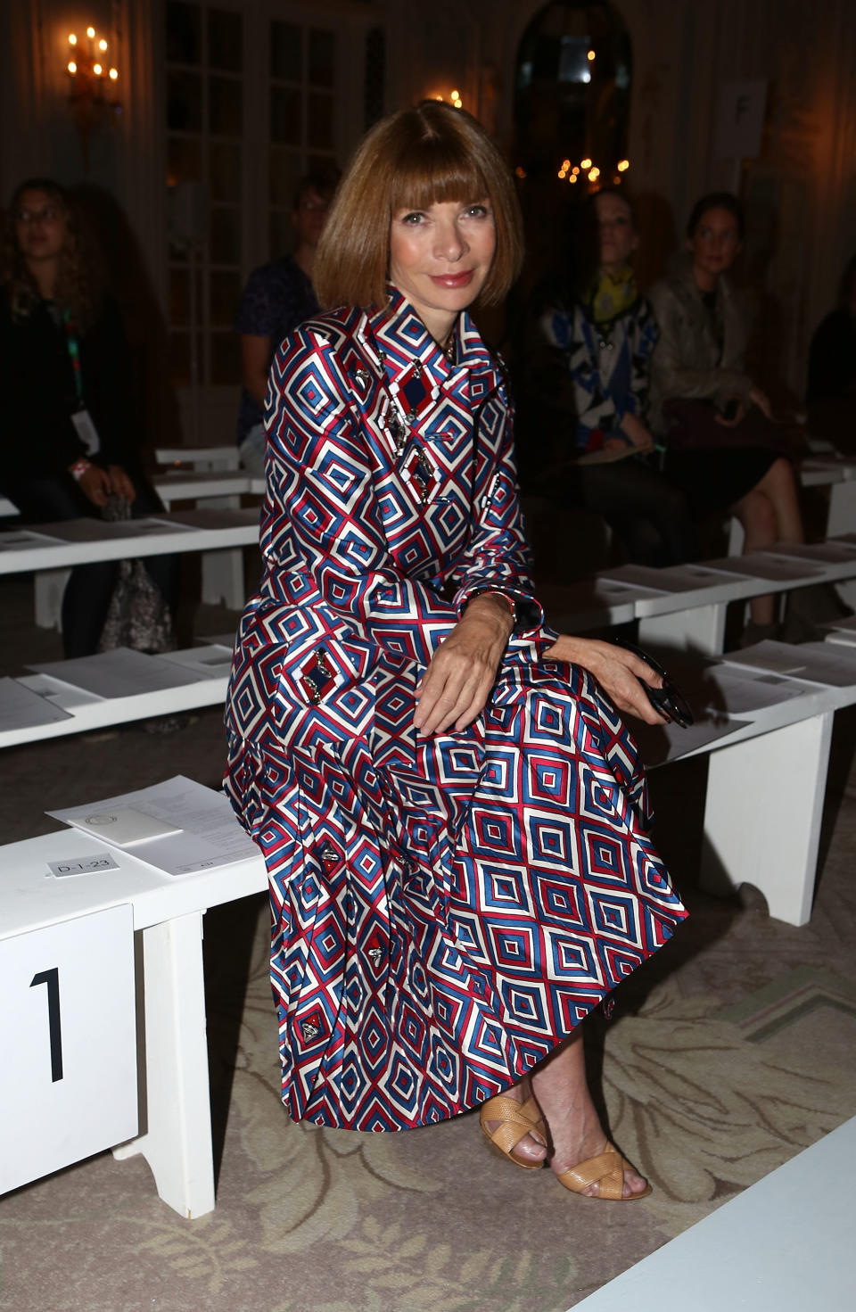 LONDON, ENGLAND - SEPTEMBER 18:  Anna Wintour attends the front row for the Roksanda Ilincic show on day 5 of London Fashion Week Spring/Summer 2013, at Savoy Hotel on September 18, 2012 in London, England.  (Photo by Tim Whitby/Getty Images)