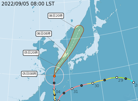 颱風已逐漸遠離。(圖/中央氣象局)