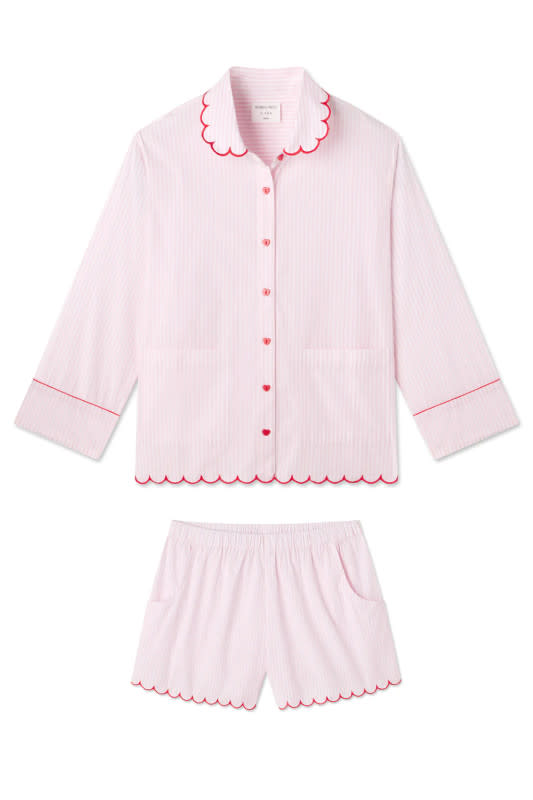 <p>Lake Pajamas Lottie Shorts Set, $128, <a href="https://rstyle.me/+5bEjZiVByz2JBBeHspr3Pw" rel="nofollow noopener" target="_blank" data-ylk="slk:available here;elm:context_link;itc:0;sec:content-canvas" class="link ">available here</a> (sizes XXS-XXL)</p>