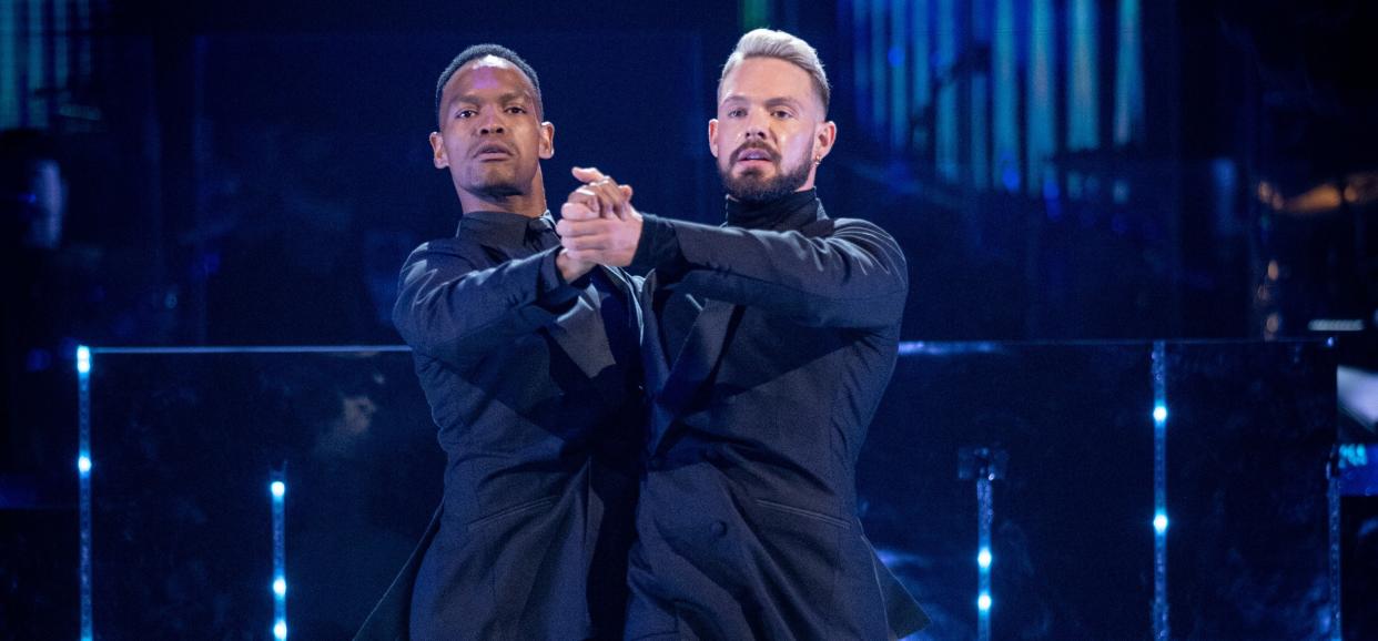 John Whaite dancing with Strictly pro partner Johannes Radebe on the show in 2021.