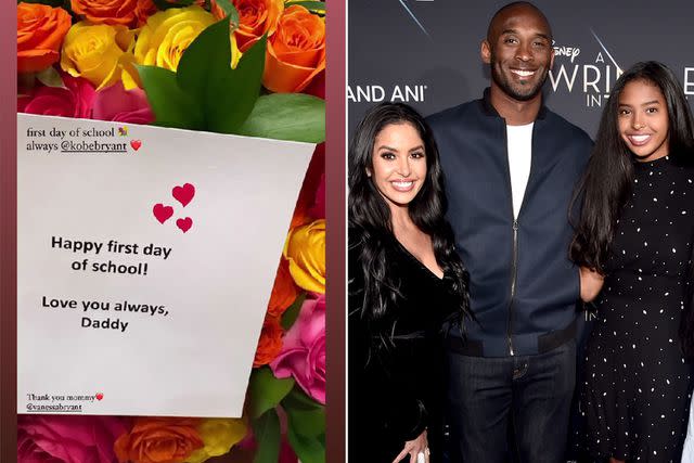 <p>Vanessa Bryant/Instagram; Alberto E. Rodriguez/Getty</p> Vanessa Bryant sends her daughter Natalia first day of school flowers