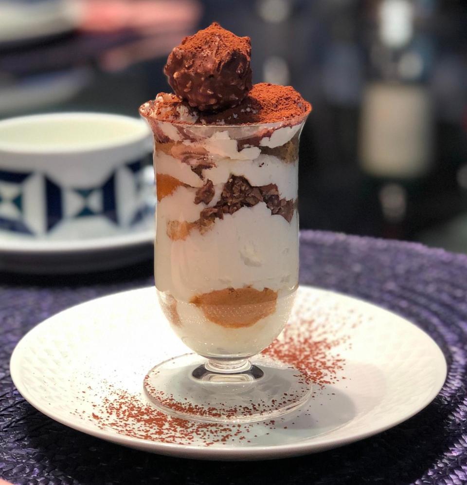 PHOTO: A homemade Ferrero Rocher tiramisu trifle. (Karen Rosenbloom)