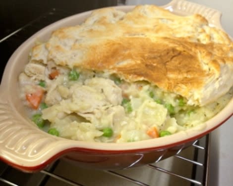 A flaky, full topping for a dish you can make easily.