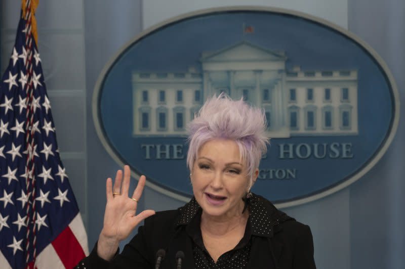 Cyndi Lauper speaks during the daily press briefing at the White House in Washington, D.C., on December 13, 2022. The singer turns 71 on June 22. File Photo by Chris Kleponis/UPI