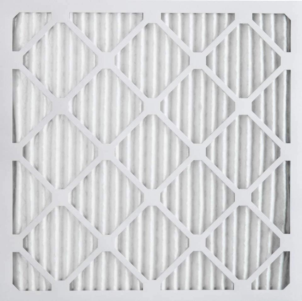 White furnace filter on a white background.