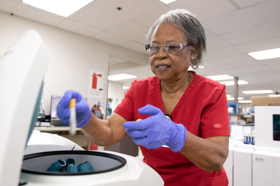 Pheloicsa "Phlo" Bostick, a medical laboratory technician, has worked at Holmes Regional Medical Center since 1972.