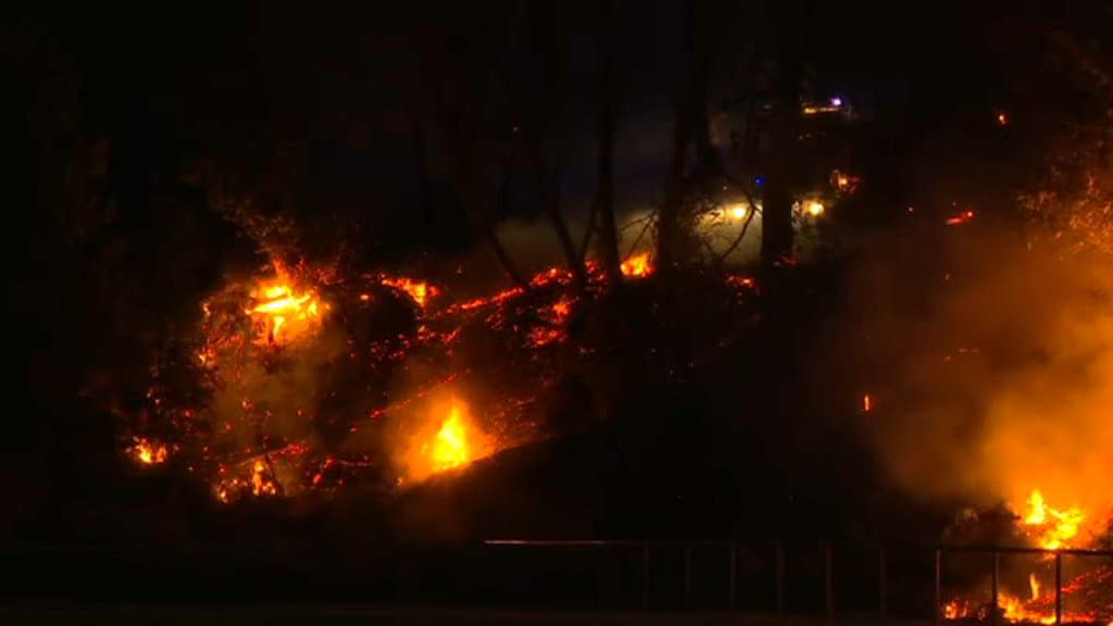 L'incendie qui s'est déclaré ce jeudi soir dans les Pyrénées-Atlantiques. - BFMTV