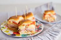 <p>If you’re celebrating Father’s Day outdoors, this simple sandwich is great for <a href="https://www.thedailymeal.com/entertain/perfect-foods-every-picnic-our-40-best-recipes-slideshow?referrer=yahoo&category=beauty_food&include_utm=1&utm_medium=referral&utm_source=yahoo&utm_campaign=feed" rel="nofollow noopener" target="_blank" data-ylk="slk:picnics;elm:context_link;itc:0;sec:content-canvas" class="link ">picnics</a> or backyard fun. Plus, the slider size is perfect for little hands.</p> <p><a href="https://www.thedailymeal.com/easy-ham-and-cheese-sliders?referrer=yahoo&category=beauty_food&include_utm=1&utm_medium=referral&utm_source=yahoo&utm_campaign=feed" rel="nofollow noopener" target="_blank" data-ylk="slk:For the Ham and Cheese Sliders recipe, click here;elm:context_link;itc:0;sec:content-canvas" class="link ">For the Ham and Cheese Sliders recipe, click here</a></p>