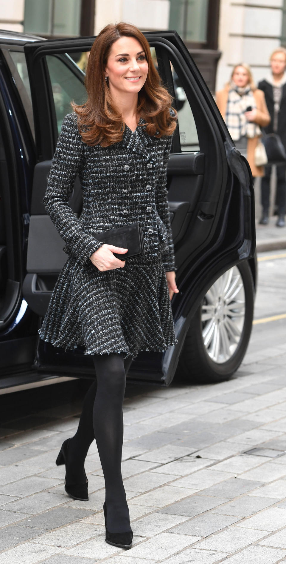 Kate wore a new boucle skirt suit for the event [Photo: PA]