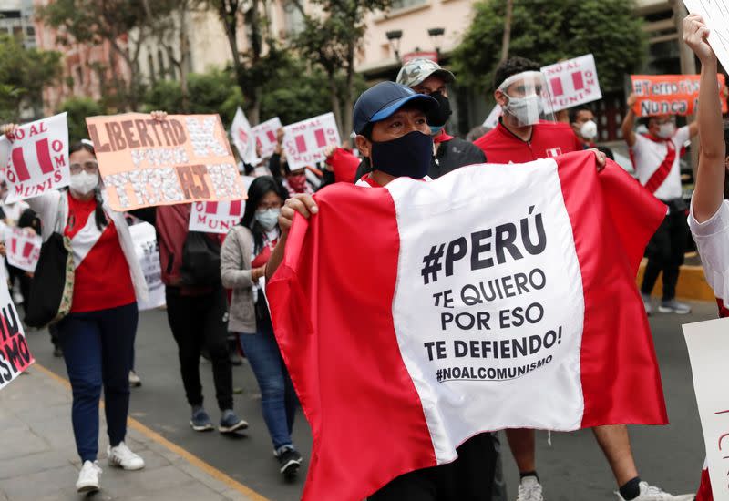 Demonstration ahead of the June 6 run-off election in Lima