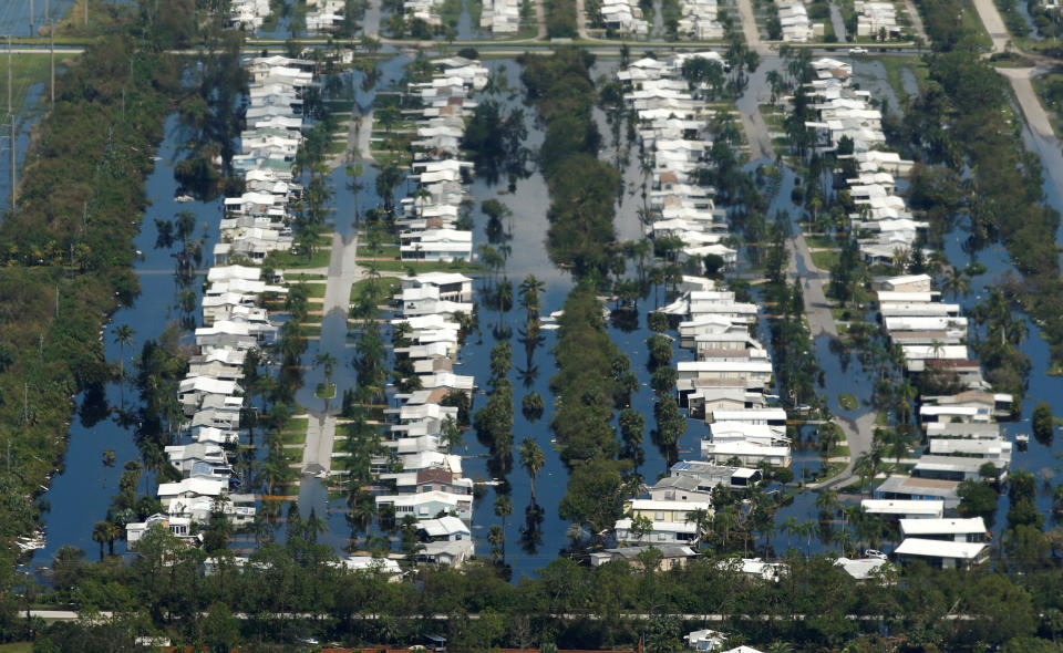 Hurricane Irma flooded this neighborhood near Fort Myers, Florida in 2017.&nbsp; (Photo: Reuters)