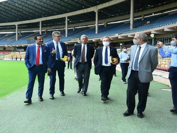 British envoy Alex Ellis with officials. (Photo/ANI)