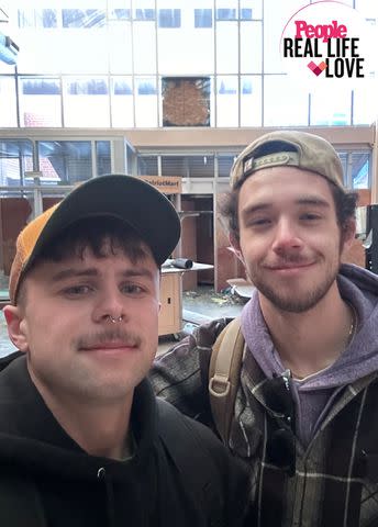 <p>Fletcher Petrucci/Nation Decay</p> Fletcher Petrucci, left, with Louis Inghilterra exploring the abandoned asylum