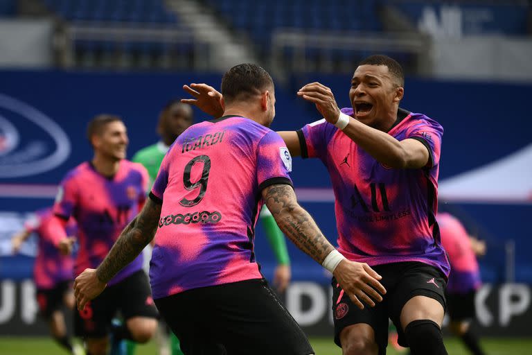 Dos delanteros, tres goles: Mauro Icardi y Kylian Mbappé, los autores de los tantos del triunfo de PSG