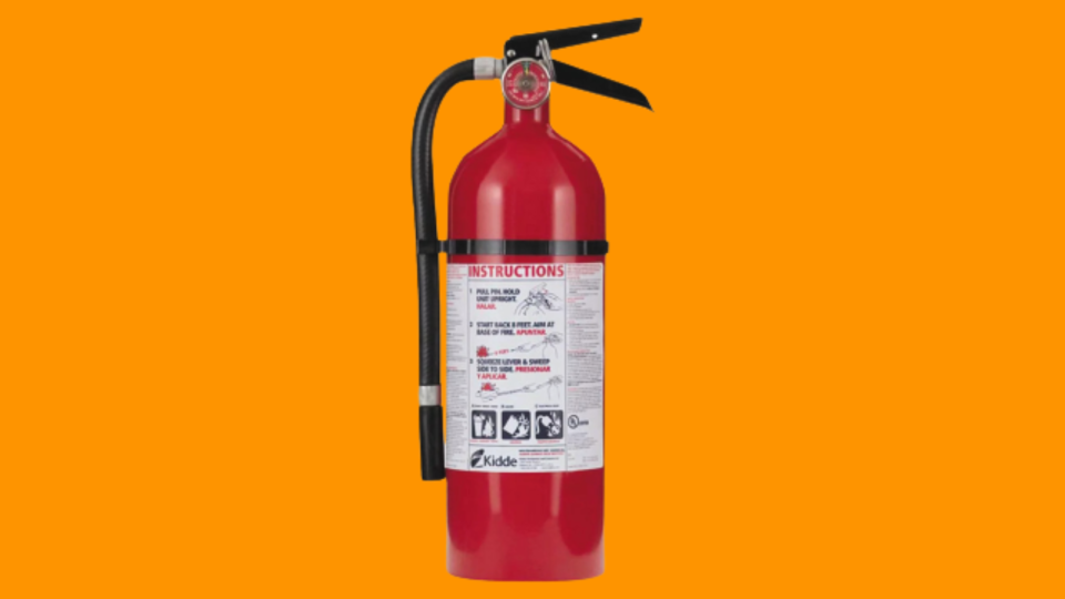 Make sure everyone in your household knows how to use a fire extinguisher in case of emergency.