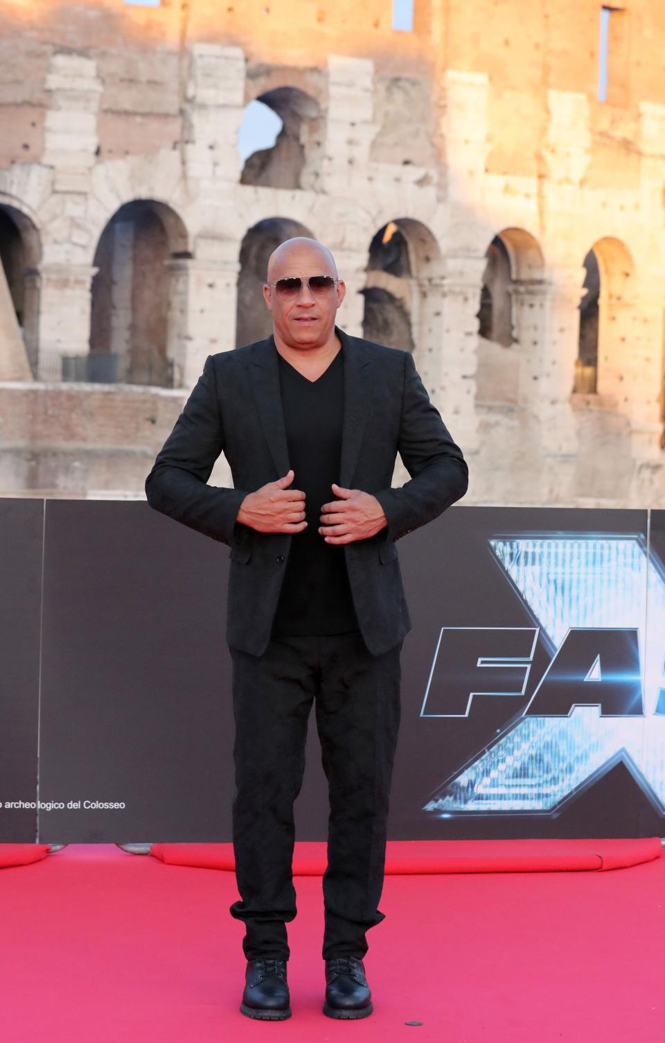 Vin Diesel attends the "Fast X" Premiere at Colosseo on May 12, 2023 in Rome, Italy.