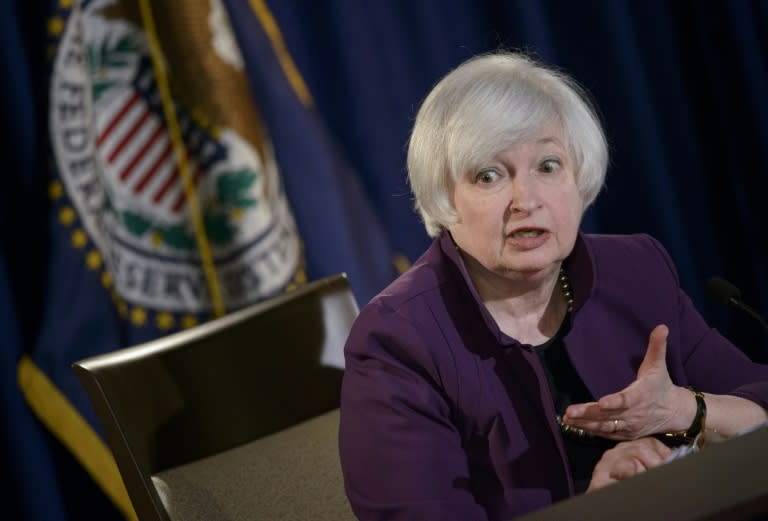 Federal Reserve Chair Janet Yellen speaks during a press briefing on June 17, 2015 in Washington, DC