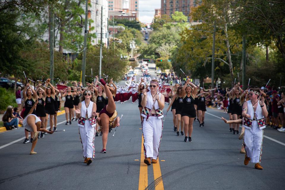 Hundreds of students and fans lined the streets on campus for the Florida State University homecoming parade on Friday, Oct. 20, 2023.