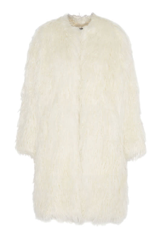 The faux fur on this coat is long, shaggy, and over-the-top enough to properly channel Cookie Lyon.
