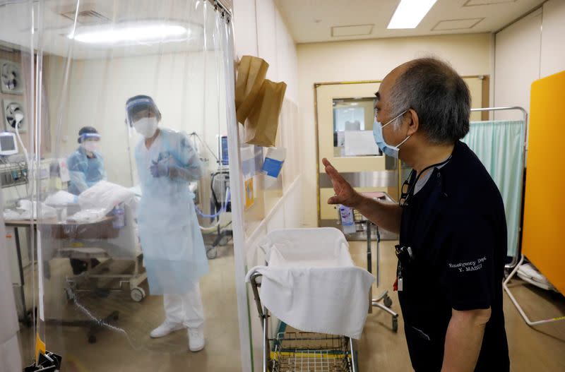 Medical staff at Seibu Hospital in Yokohama