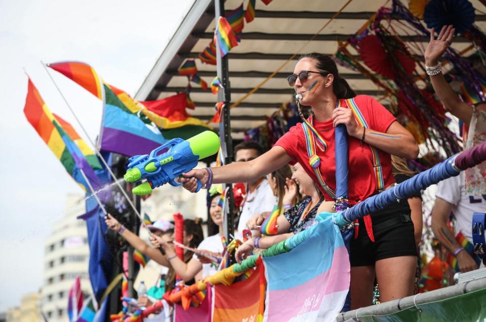 Thousands took to the streets for the Brighton pride festival. (PA)