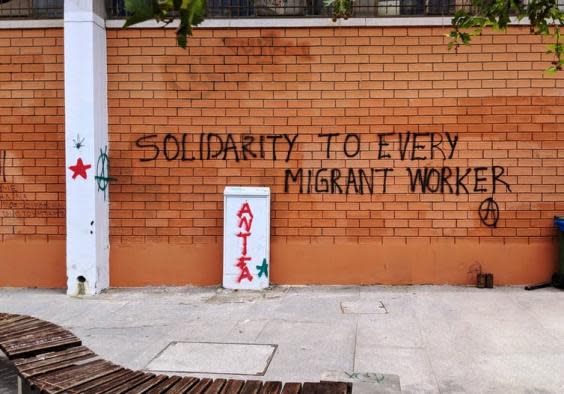 ‘Solidarity to every migrant worker’ (Billy Tusker Haworth)