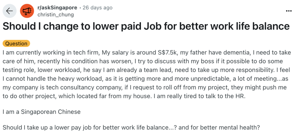 reddit should i change to a lower paying job as a caregiver