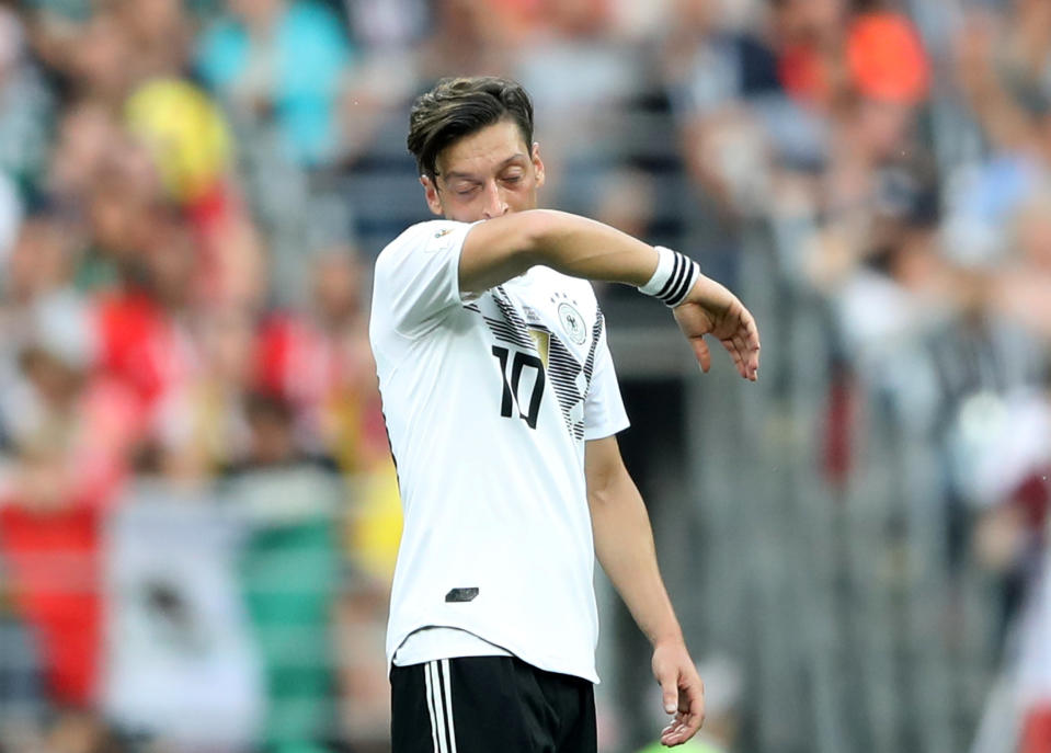 <p>Germany’s Mesut Ozil endured a frustrating match in Moscow </p>