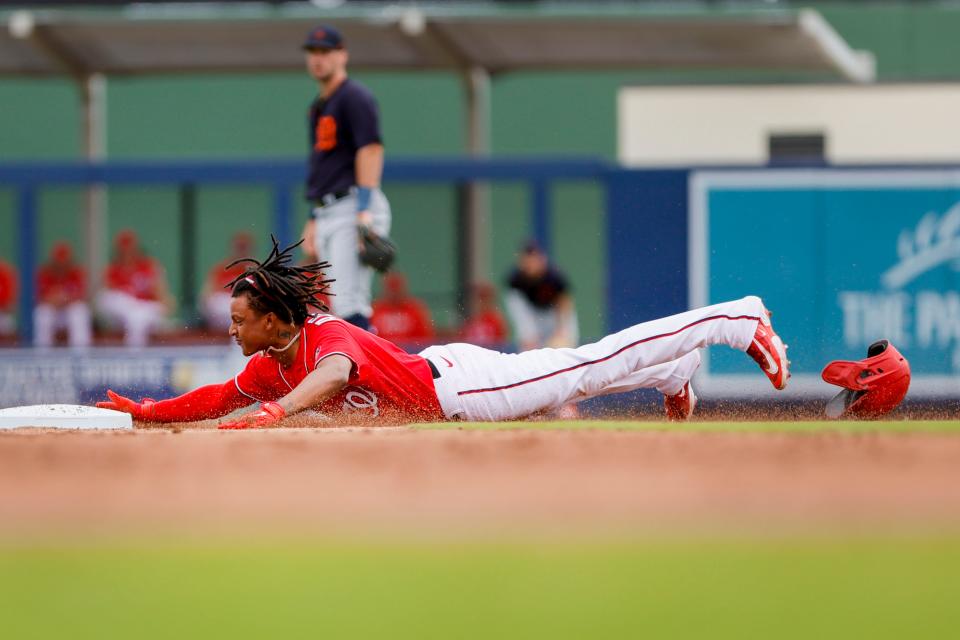 Speedy shortstop CJ Abrams is getting a long look in the Nationals' leadoff spot this spring.