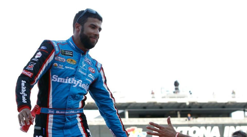 Darrell Wallace Jr. filled in for Aric Almirola in the No. 43 car for four races in 2017. (Getty)