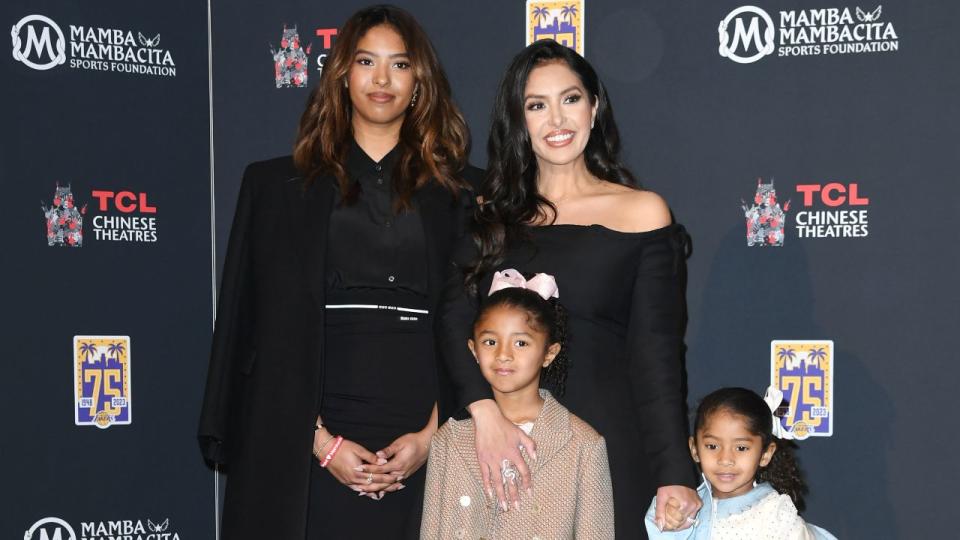 Natalia Bryant, Vanessa Bryant, Bianka Bryant and Capri Bryant.  Photo by JC Olivera/Getty Images.