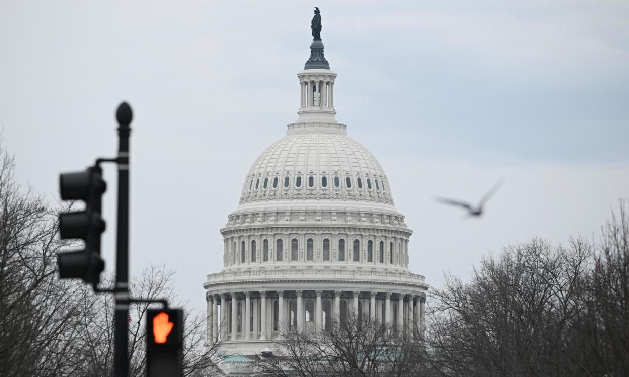 <span>Democratic and Republican leaders in Congress met with Joe Biden yesterday at the White House.</span><span>Photograph: Mandel Ngan/AFP/Getty Images</span>