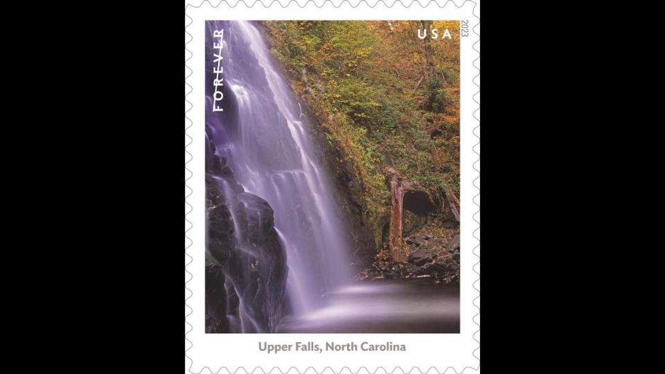 Upper Falls, off Blue Ridge Parkway in North Carolina, was one of the waterfalls honored with a forever stamp.