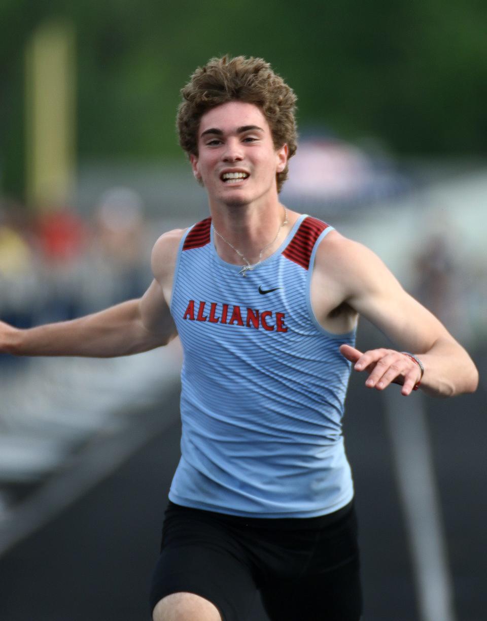 Brendan Zurbrugg won two events in the Alliance boys track and field team's win over Carrollton on Monday.