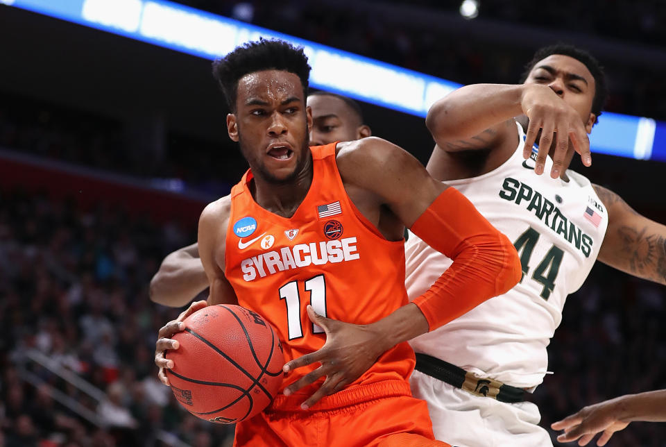 Syracuse beat Michigan State despite conceding 29 offensive rebounds and making only one 3-pointer. (Getty)