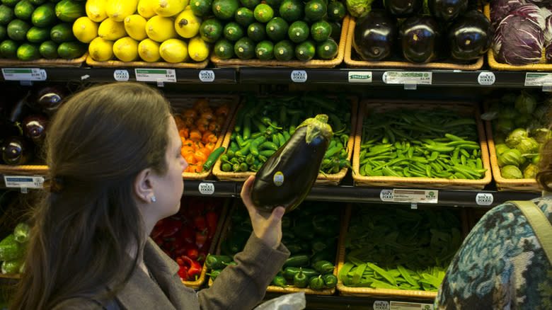 woman shopping for whole foods 