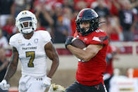 Texas Tech's Dalton Rigdon (86) runs with the ball during the first half of an NCAA college football game against Florida International, Saturday, Sept. 18, 2021, in Lubbock, Texas. (AP Photo/Brad Tollefson)