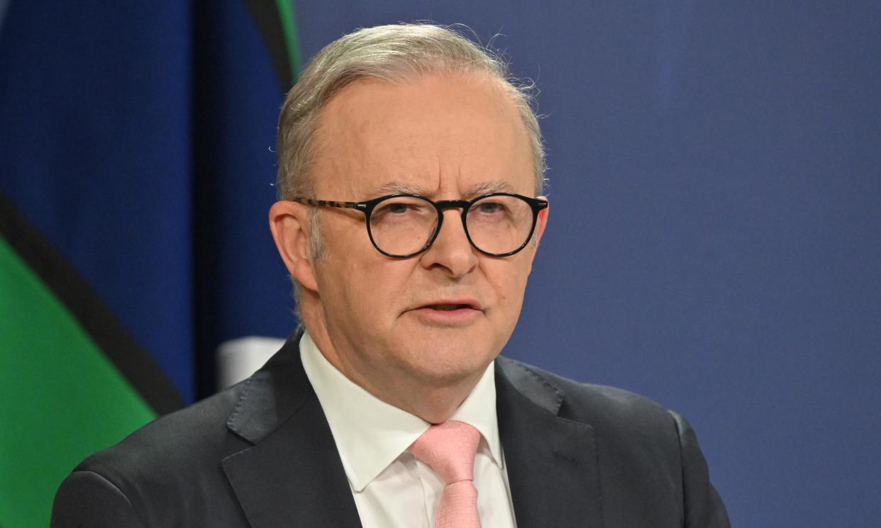 <span>Anthony Albanese has joined with his Canadian and New Zealand counterparts to call for a ceasefire in Gaza.</span><span>Photograph: Mick Tsikas/AAP</span>