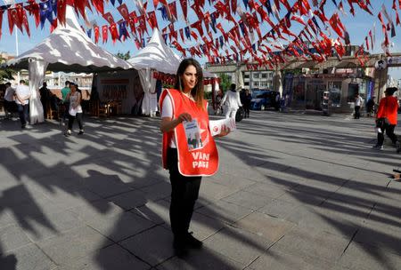 Kardelen Ece Beytas poses for a picture during an interview with Reuters in Istanbul, May 30, 2018. REUTERS/Umit Bektas