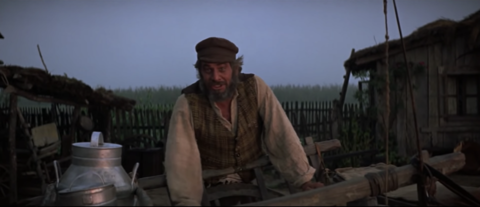 Tevye during the tradition sequence of &quot;Fiddler on the Roof&quot;