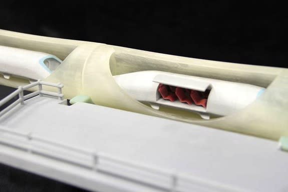 WhiteClouds has made a 3D-printed model of billionaire entrepreneur Elon Musk's Hyperloop transportation system idea.