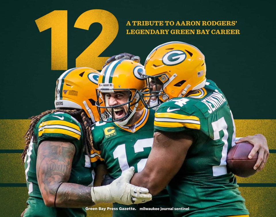 Stories from the Milwaukee Journal Sentinel and Green Bay Press-Gazette trace the Aaron Rodgers journey in Green Bay in the book "12: A Tribute to Aaron Rodgers' Legendary Green Bay Career."