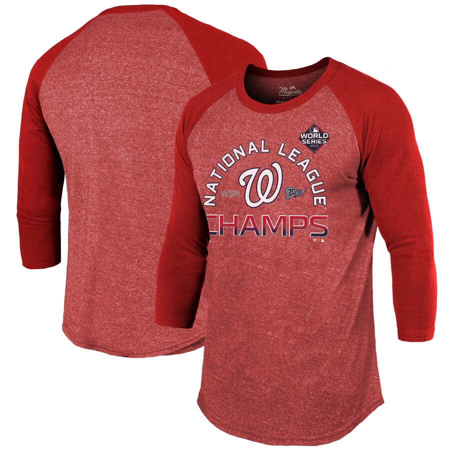 Nationals 2019 National League Champions Raglan 3/4 Sleeve T-Shirt