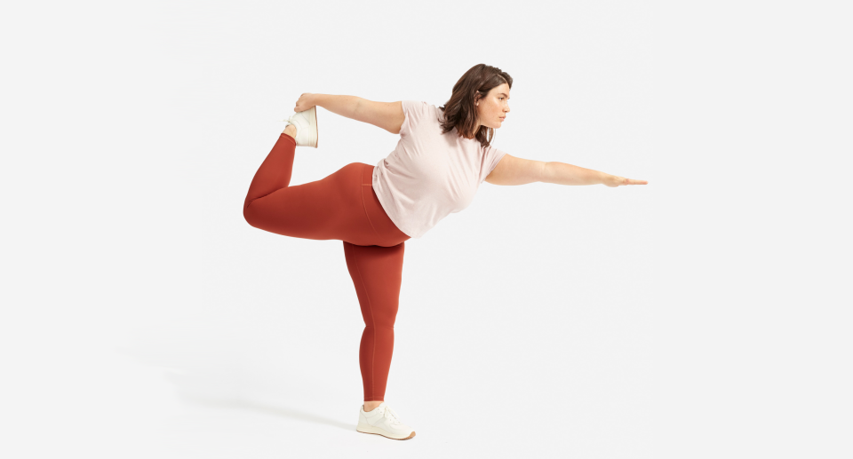 The Performance Legging in Brandy Rose.  (Credit: Everlane)