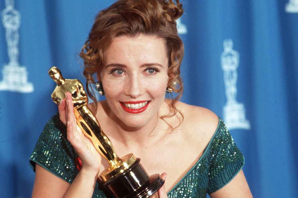 Emma Thompson With Her Oscar at the Oscar Awards in 1993